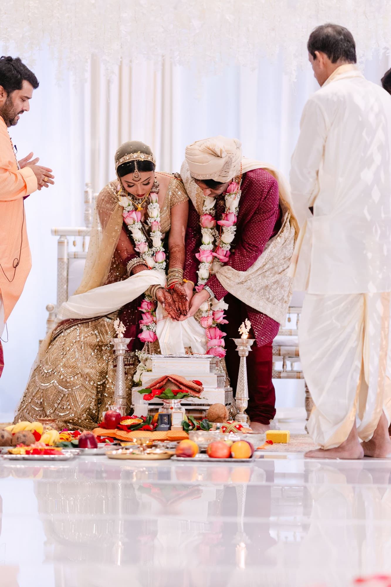Jaimala garland exchange, Toronto South Asian wedding ceremony