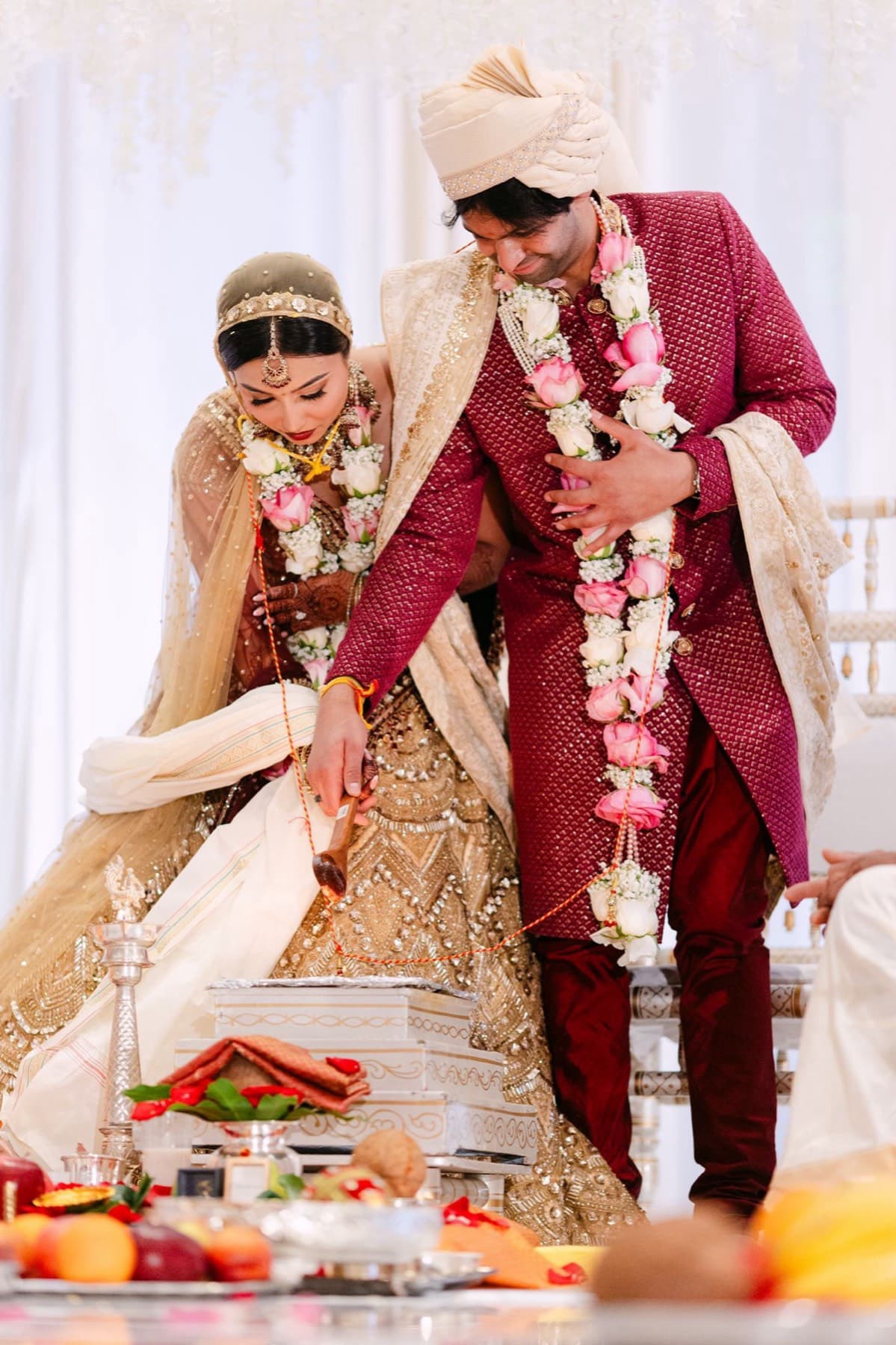 Blessings after the jaimala, Toronto wedding ceremony