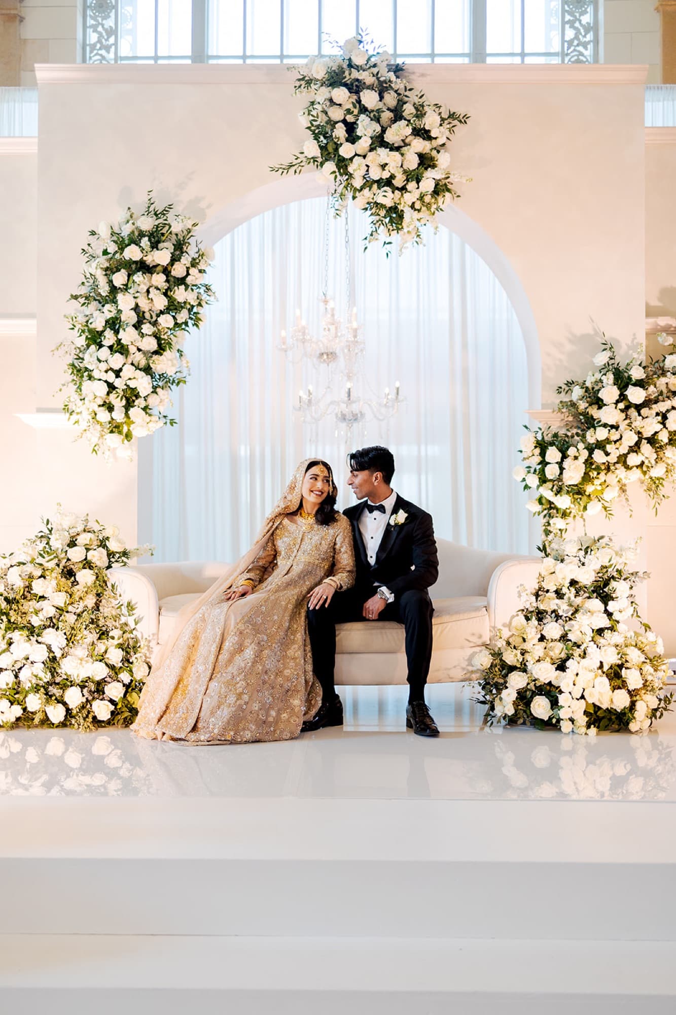 Couple on the stage after the nikah, Toronto wedding