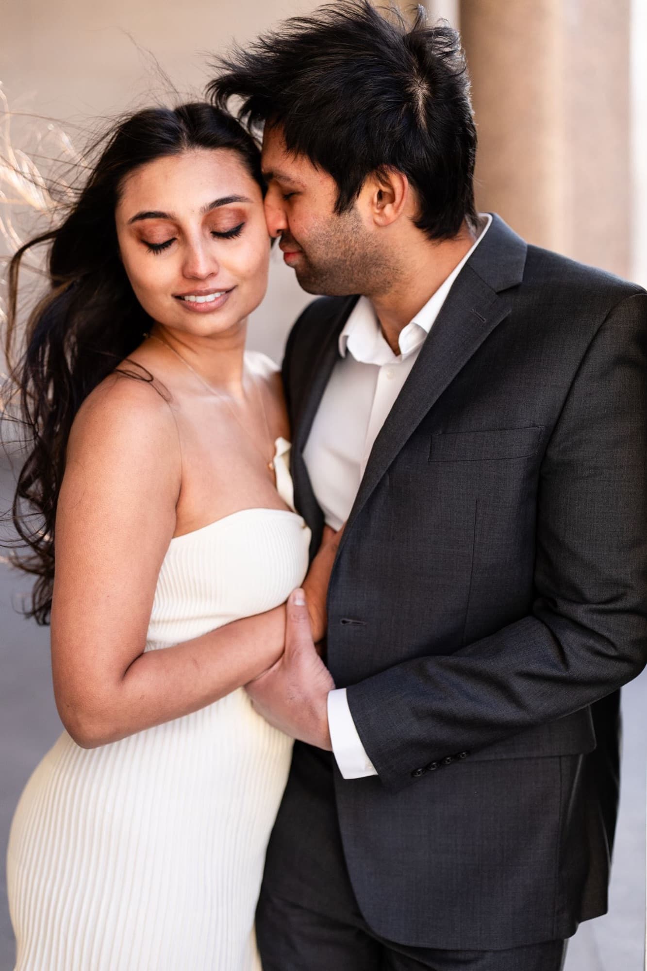 Quiet moment between the couple, engagement session, Toronto