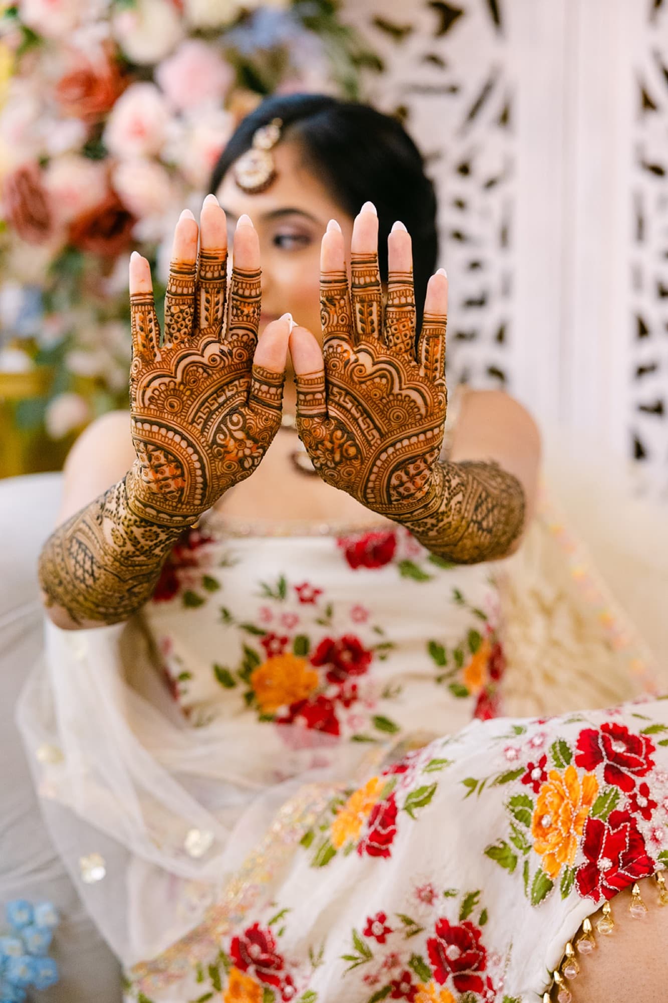 Mehndi hands folded in prayer, Toronto bridal mehndi