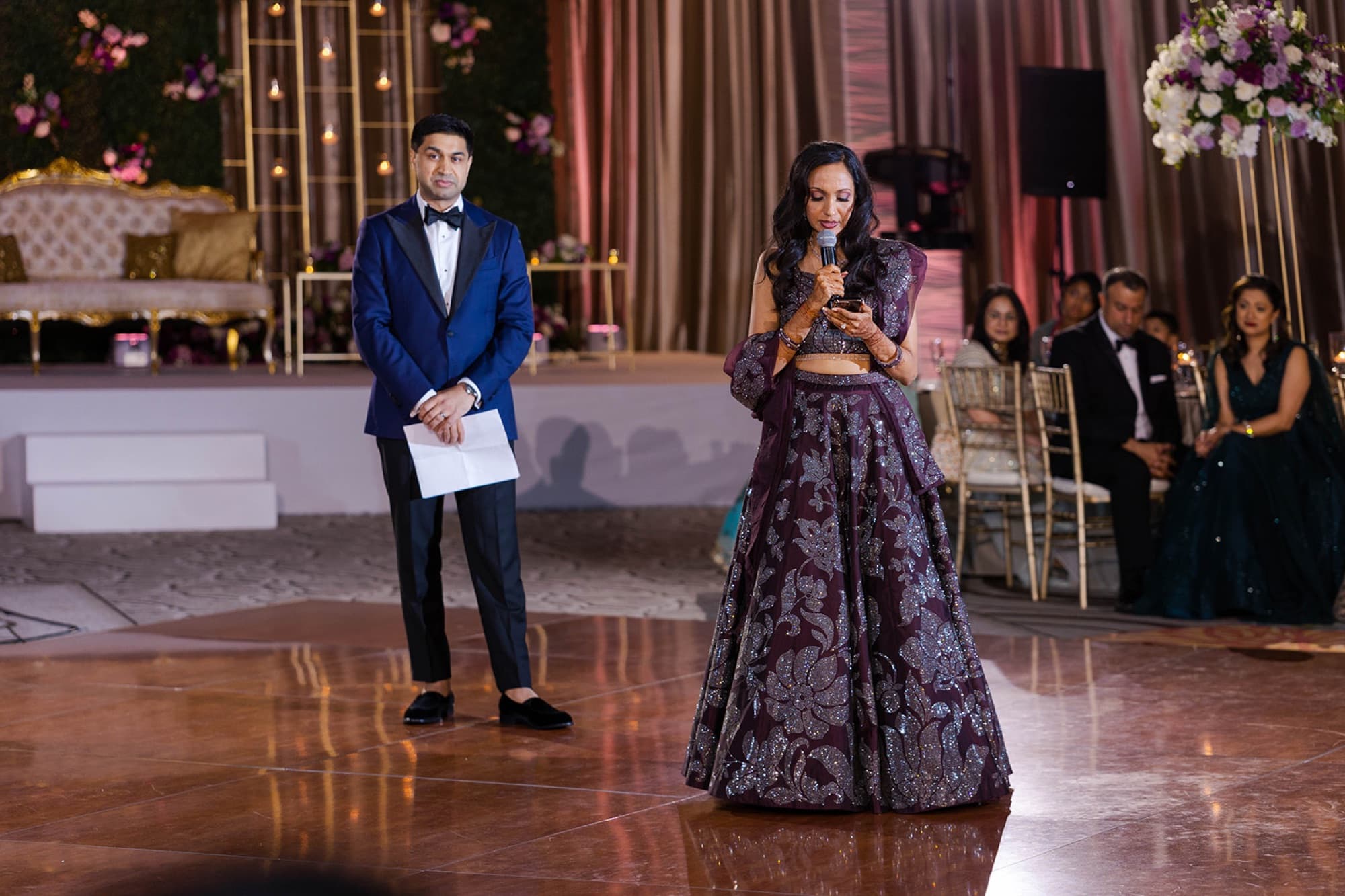 Couple in the ballroom before the reception, Toronto