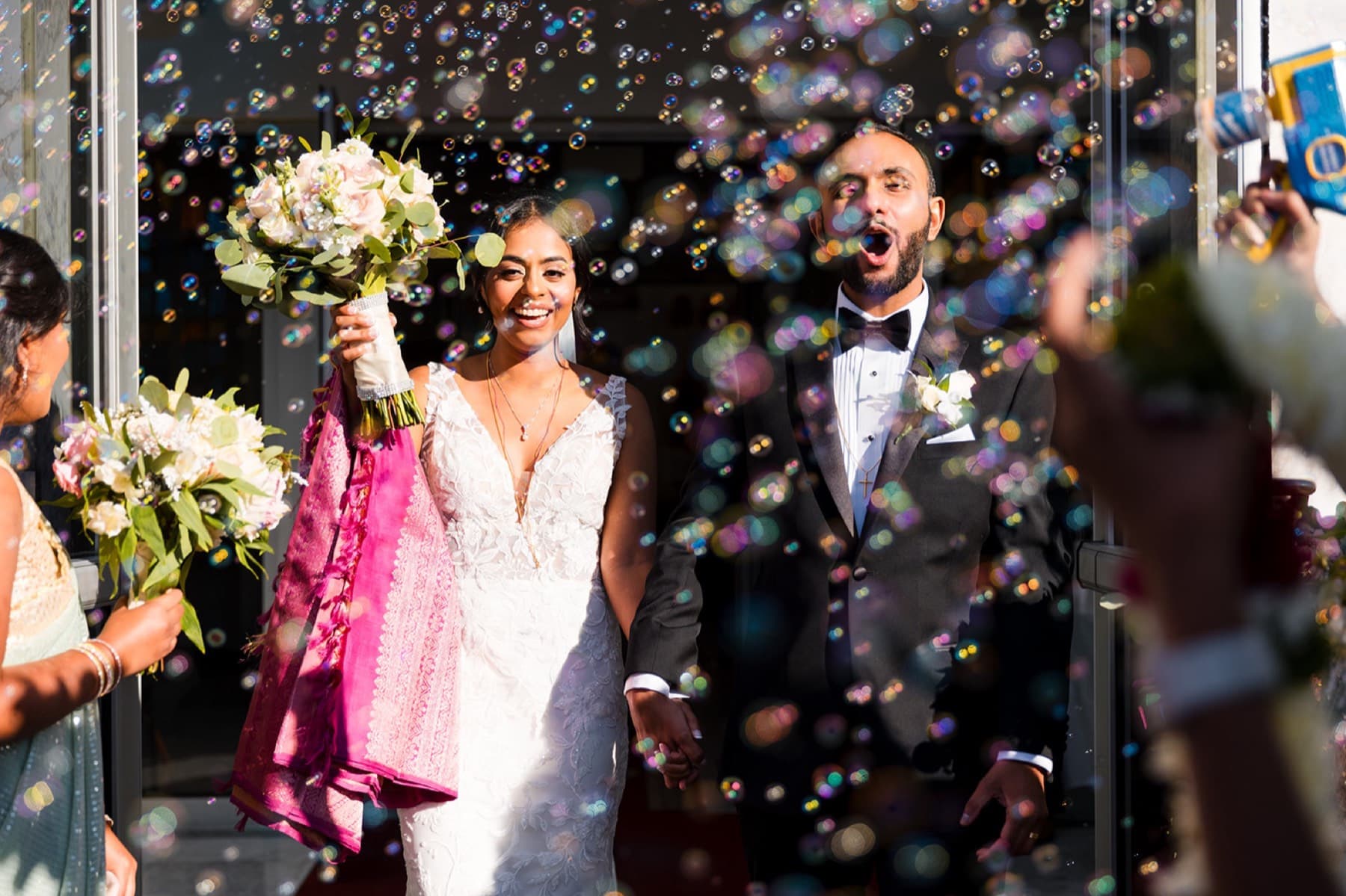 Confetti send-off after the wedding, Toronto