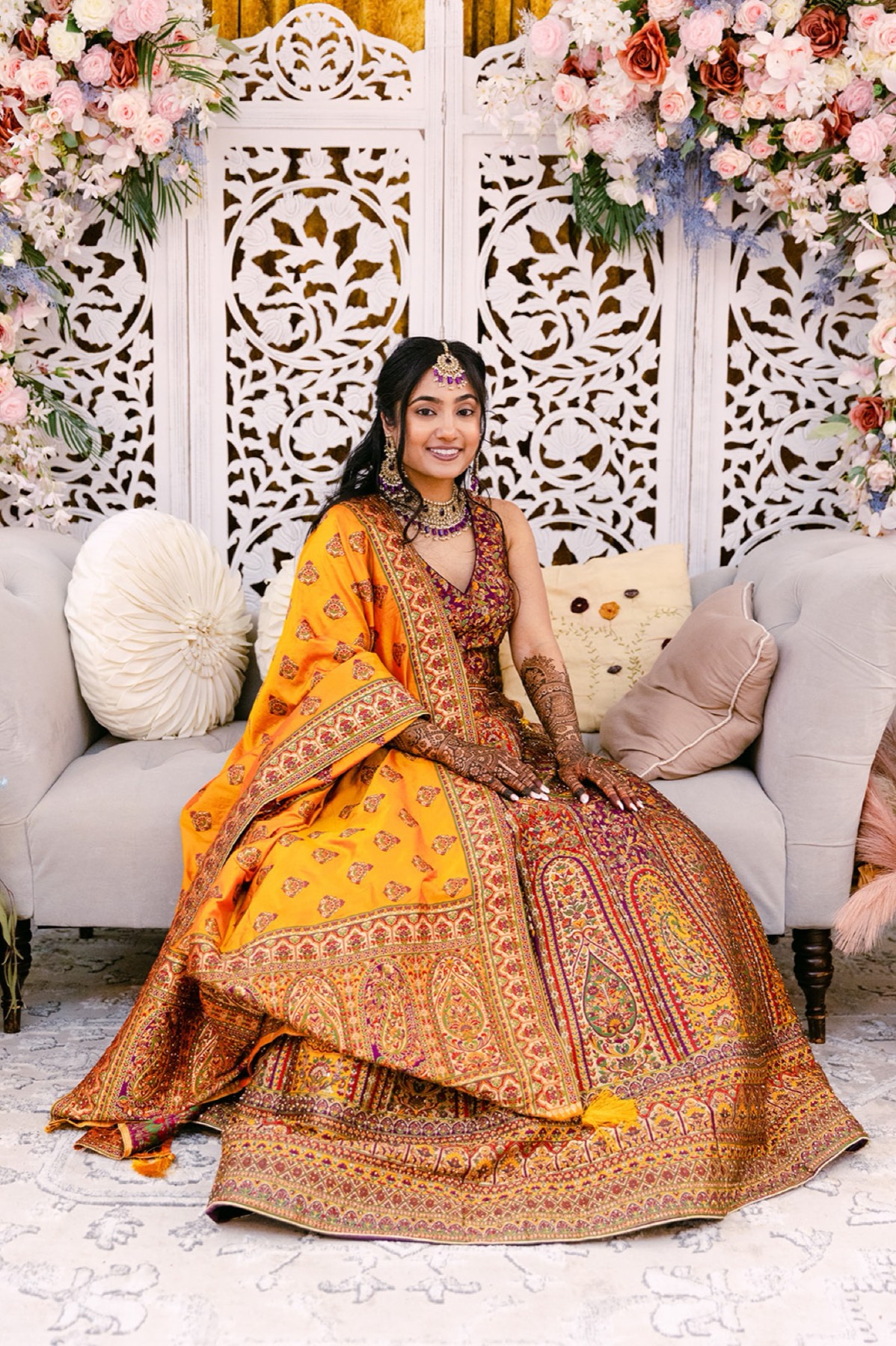 Haldi ceremony in marigold and turmeric, Toronto