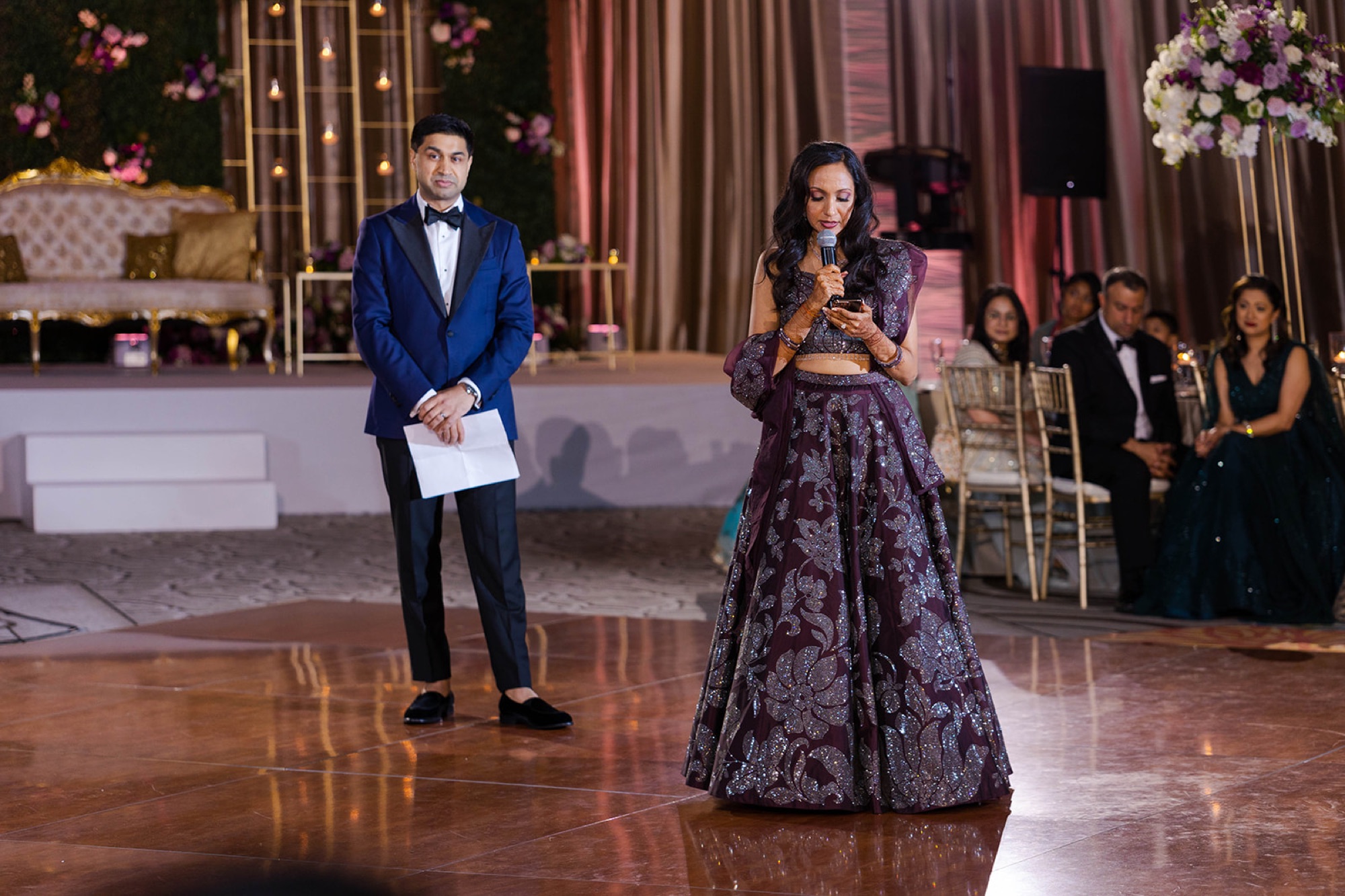 Couple in the ballroom before the reception, Toronto